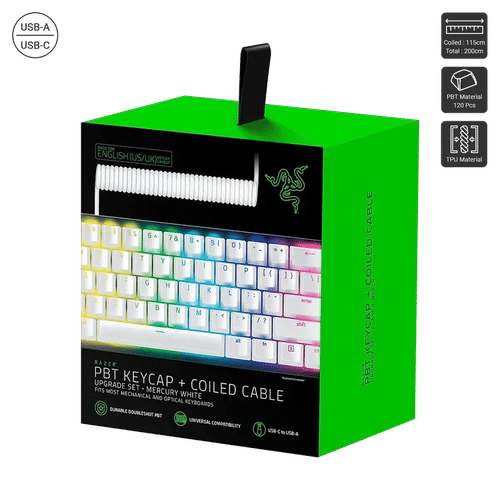 Razer PBT Keycaps with Coiled Cable
